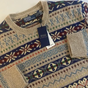 Polo Ralph Lauren Sweater Men XL Wool Blend Fair Isle Ski Snow Nordic Arctic - Picture 1 of 13