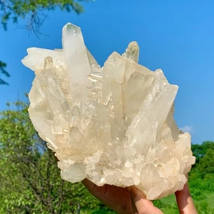 6,98 Pfund A+++ natürlicher weißer Kristall Himalaya Quarz Cluster/Mineralien Probe - Bild 1 von 23