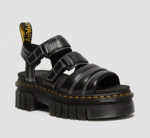 DR MARTENS RICKI 3 STRAP SANDALS UK SIZE 6 EU 39 BLACK NAPPA LUX 27763001 DMS - Picture 1 of 11