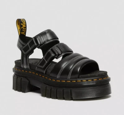 DR MARTENS RICKI 3 STRAP SANDALS UK SIZE 6 EU 39 BLACK NAPPA LUX 27763001 DMS - Image 1 of 4