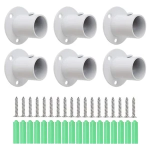 Closet Rod Bracket 6 Pack Heavy Duty Closet Rod Holders with Screws Stainless... - Picture 1 of 7