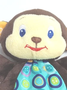 Bright Starts Crinkle Monkey Baby Security Lovey Toy Teether Brown Circles 9" - Picture 1 of 7