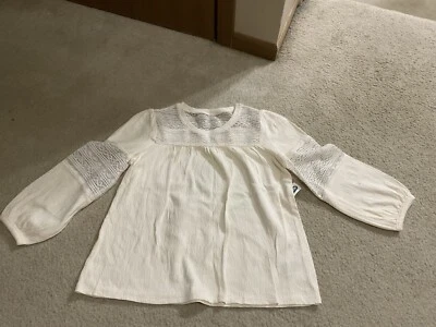 NWT Old Navy Kids Girls Ivory Long Lace Sleeve T-Shirt Top Blouse XL(14) - Image 1 of 4