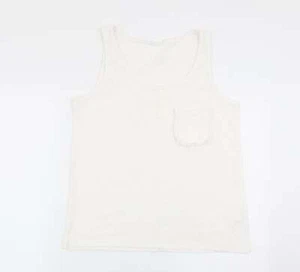 George Womens White Cotton Blend Pyjama Top Size 12 - Picture 1 of 12