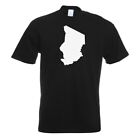 Tschad Umriss Kontur  T-Shirt Motiv bedruckt Funshirt Design Print 