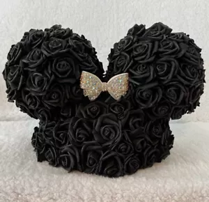 Schwarze Rose Strass Schleife Minnie Maus Mittelstück Hochzeit Baby Dusche Geburtstag - Bild 1 von 9