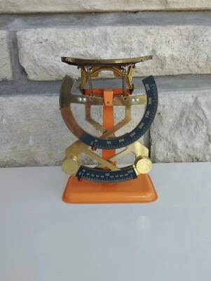 Ancien pèse-lettre "bilatéral" qualité supérieure Doré Et Orange - Photo 1/4