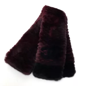 Chanel 16B Pelz CC Schalldämpfer Halstuch Schal Bordeaux/Schwarz - Bild 1 von 9