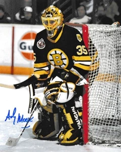 ANDY MOOG AUTOGRAPHED BOSTON BRUINS 8X10 PHOTO - Afbeelding 1 van 1