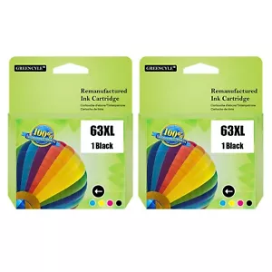 2x Tinte Schwarz für HP 63 XL 63XL OfficeJet 4650 4652 4655 4658 5220 ENVY 4510 4520 - Bild 1 von 10