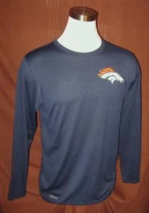 Denver Broncos Mens Long-Sleeve Shirt, Nike On-Field, Blue, Polyester, 2XL, EUC - Picture 1 of 6