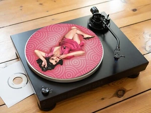 1960er Stil Pin Up Girl Filz Plattenspieler Turntable Slipmat Northern Soul Mod - Picture 1 of 1