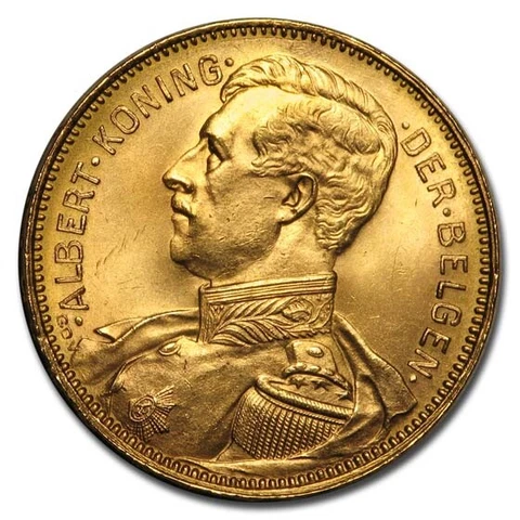 1914 Belgium Gold 20 Francs Albert I BU - SKU#193866 Cover