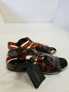 zara basic collection sandals brown vinyl size 7.5 - Picture 1 of 4