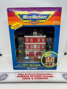 Vintage Galoob Micro Machines City Scenes Fire Station With Vehicles NewInv-0672 - Picture 1 of 3