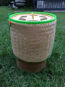 Kratip Thai Handicraft Sticky Rice Bamboo Basket Box container #2 - Picture 1 of 3