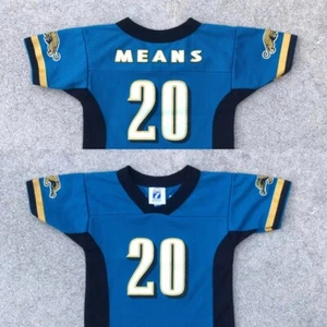 Rare Vtg Natrone Means Logo 7 Jacksonville Jaguars NFL Jersey 18M Made in USA - Picture 1 of 9