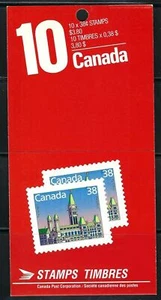 BOOKLET BK101c, PARLIAMENT BUILDINGS, 1165 PANE OF 10, PRIORITY POST ON BACK - Picture 1 of 2
