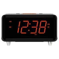 SmartSet Dual Alarm Clock Radio with Bluetooth Speaker and 1.4" Orange