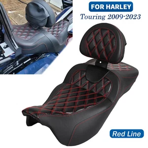 Roadsofa Extended Reach Seat w/ Backrest For Harley Road King Street Glide FLTR - Picture 1 of 23
