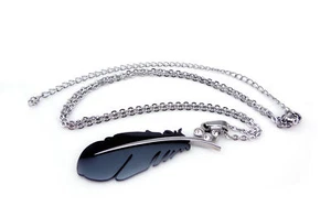 Federkiel mit Kette + Swarovski Crystals Feder Magnetix Magnetschmuck 4you #3447 - Bild 1 von 2