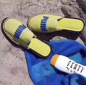 Puma X Fenty Women ESPADRILLE RIHANNA SLIPPERS SLIDES YEL/BLU/BL Women’s 6.5 - Picture 1 of 7