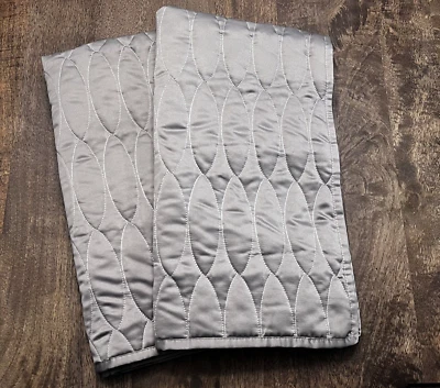 Calvin Klein King Pillow Shams Set (2) Quilted Sateen 20 x 37” Taupe - Image 1 of 4