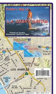 Los Angeles L.A. County Surfing Map Waterproof Surfing Guide by Franko Maps - Picture 1 of 7