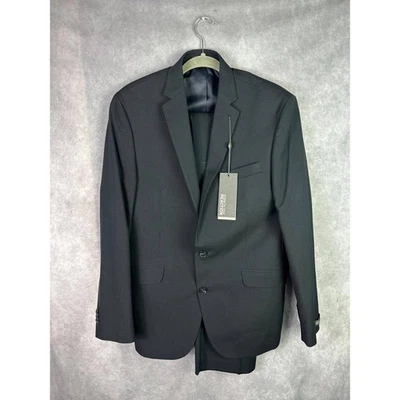 Kenneth Cole Reaction Mens 40R 33W Navy Pinstripe Suit Separates Jacket Pants - Image 1 of 4