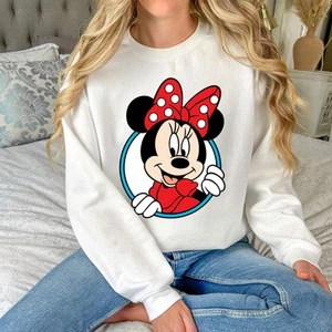 Cute Mickey and Minnie Sweatshirt, Happy Couple Hoodie, Disney Love Pullover Uni - Picture 1 of 10