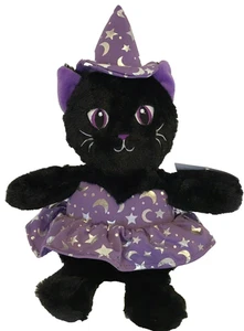 Halloween Hexe weiche Plüschkatze 10 Zoll hoch Kinder Urlaub gruselig Spuk Wohndeko NEU - Bild 1 von 2
