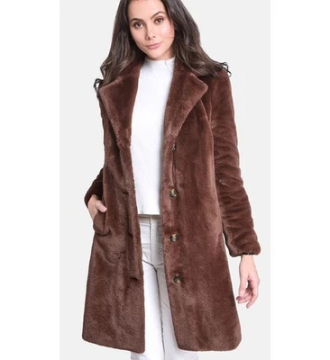 Oakwood manteau long en fausse fourrure marron taille XL neuf - Photo 1/4