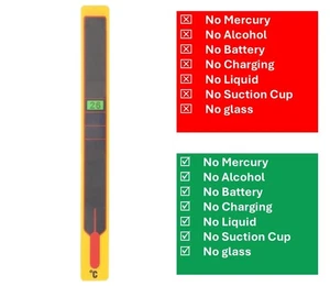New Yellow Aquarium Temperature Monitor – Stick-On LCD Thermometer Strip 18‑34°C - Picture 1 of 10