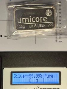 FINE SILVER 100g Bullion Bar UMICORE FREE Lucky Silver Sixpence π¬π§ - Picture 1 of 4