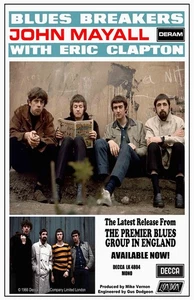 John Mayall and the Blues Breakers with Eric Clapton Framed Promo Poster - Picture 1 of 2