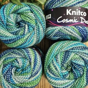 4 X 100g Knitco Cosmic Dust Double Knitting Glitter Yarn Cakes, Colour 04 - Picture 1 of 11