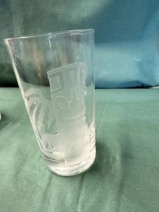 Vintage Hawaiian Tiki Etched Glass From Arts Hawaii Honolulu - Picture 1 of 2