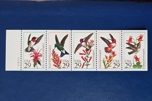 US Scott # 2646a - MNH 1992 29c Never Folded Booklet Pane of 5 Hummingbirds - Picture 1 of 2