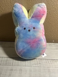 Peeps Tie Due Bunny Plush 10"  Multicolor Striped Stuffed Animal Toy - Picture 1 of 14