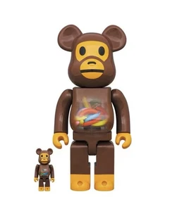 Medicom Spielzeug Bearbrick Baby Milo W Banane 100% 400% Brandneu - Bild 1 von 3