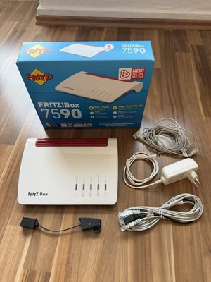 AVM FRITZBox 7590 VDSL DSL Supervectoring Gigabit Modem MESH WLAN MU-MIMO *TOP*  - Bild 1 von 4