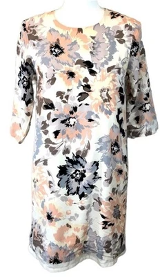 Vestido Vaina Seda Fósil Talla 2 Crema Floral Lujo Jardín Fiesta Boda Baby Shower Foto 1 de 4