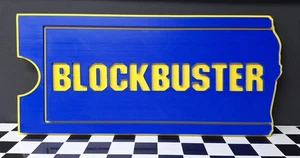 Large Blue & Yellow Blockbuster Video Logo VHS DVD Display Sign (3D Printed) - Picture 1 of 6