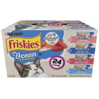 Brocas de carne Purina Friskies & Paté Ocean Favorites sabor pescado gato húmedo  Foto 1 de 4