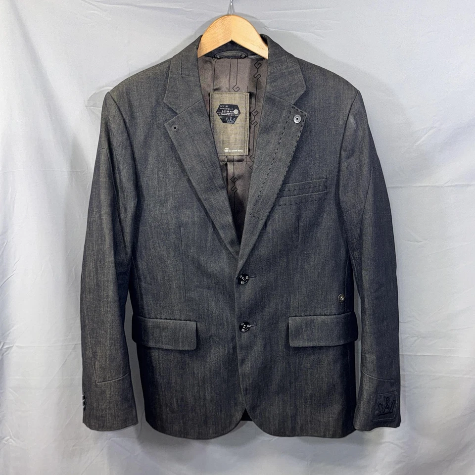 Blazer G-Star Raw para Hombres XL Carbón Denim Abrigo Deportivo Chaqueta Forrada con Dos Botones Foto 1 de 4