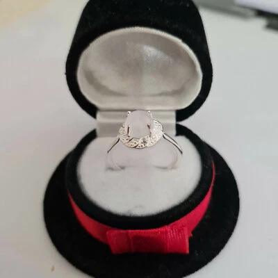 Stunning Rainbow Moonstone & Diamond Ring In Sterling Silver - Image 1 of 2