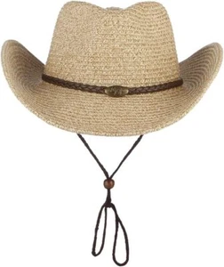 Western Cowboy Hat with String for Women Men Foldable Summer 7-7 1/4, Beige  - Picture 1 of 7
