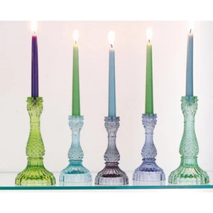 Kerzenständer Glas 5er Set Blau Grün Boho  Garten Terrasse Sommer Ananas - Bild 1 von 2