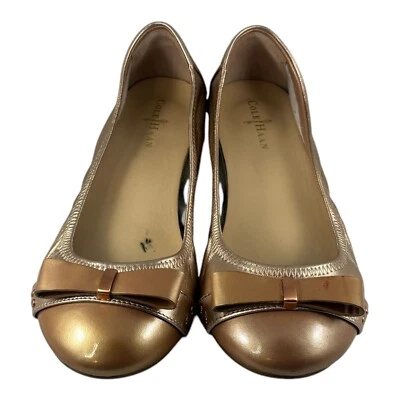 Cinta plana de ballet para mujer Cole Haan de oro rosado talla 6B D41056 Foto 1 de 4