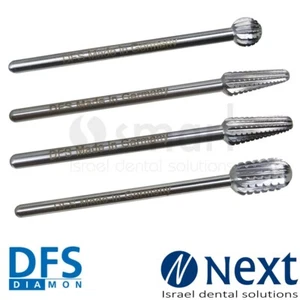 Lot X 4 dental lab Steel bur DFS Germany for soft lining material grinder set - Picture 1 of 9